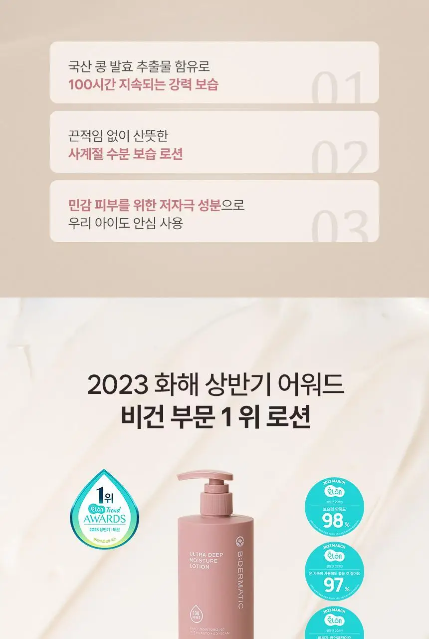 [100시간 보습]비더마틱 비건 울트라 딥 모이스처 로션 300ml 상세페이지 6